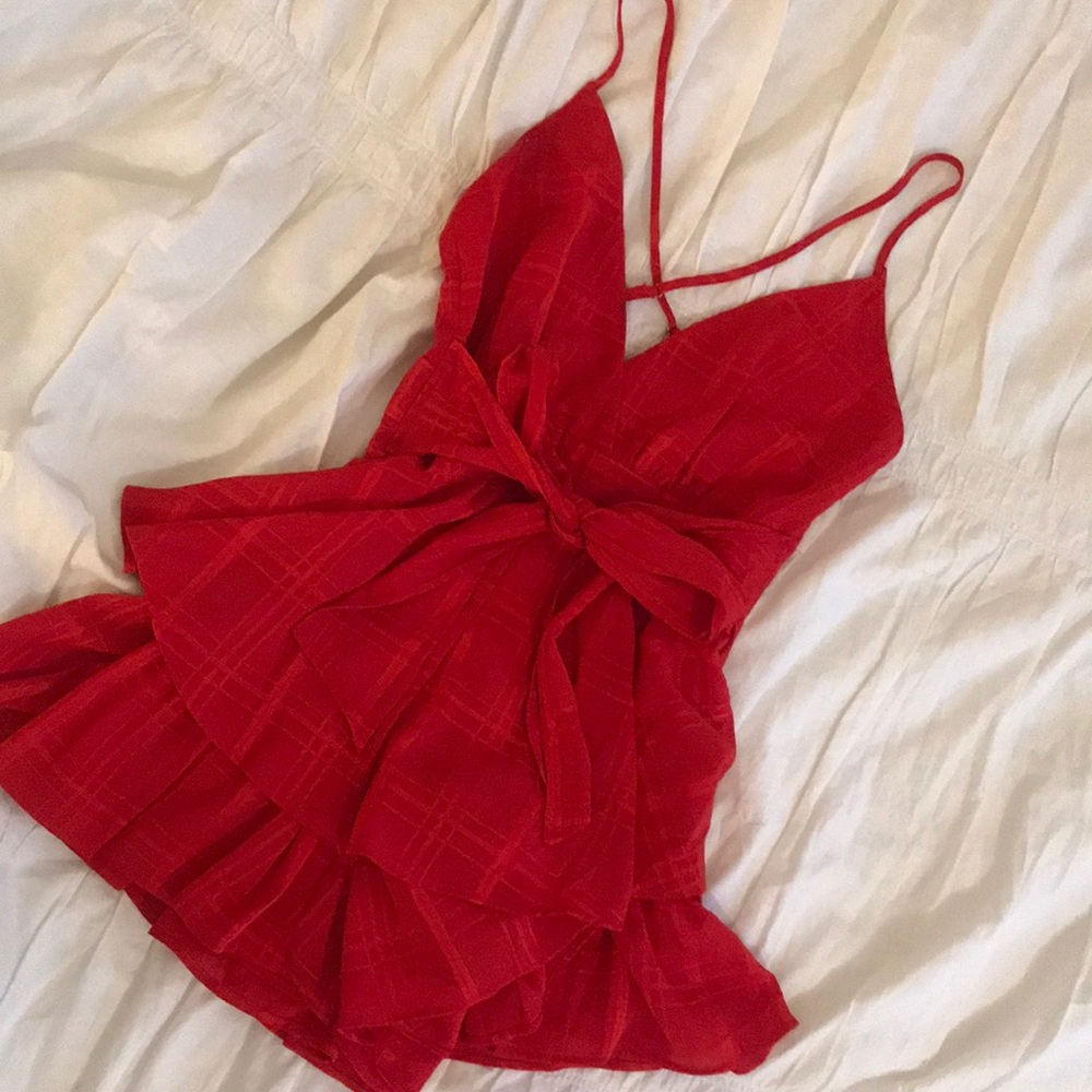 Red Princess Polly Romper